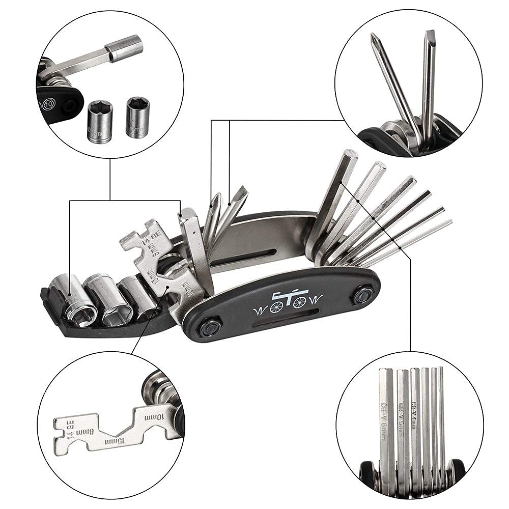16 IN 1 Multi-Purpose Key Spoke Wrench Repair Tool Kit